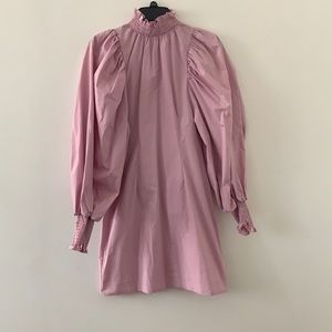 Purple mini dress with puff sleeves. Size xs